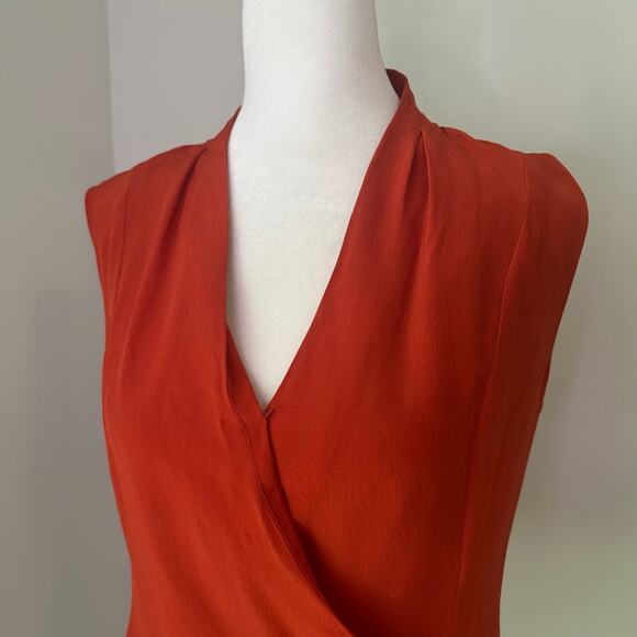 Classiques Entier dark orange sleeveless silk top size 4 - Picture 4 of 13